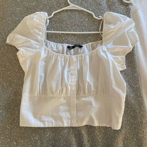 White Zara Button Up Top